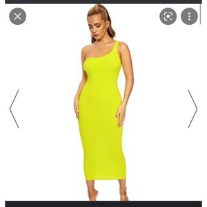 Naked Wardrobe Snatched to the side dress.  Neon green.       Size L